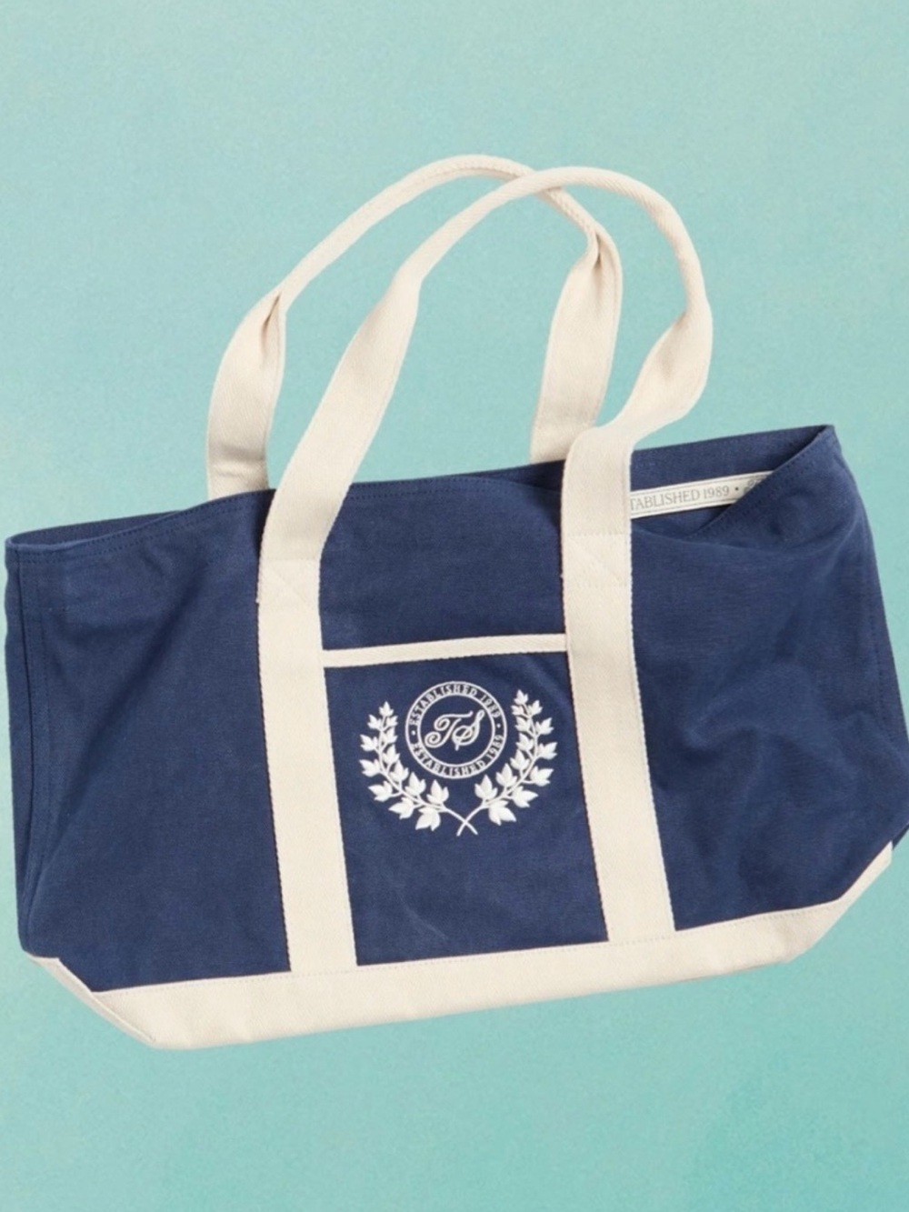 Taylor Swift Navy Canvas Tote with Cream Straps